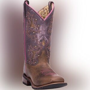 Brown/purple cowgirl boots